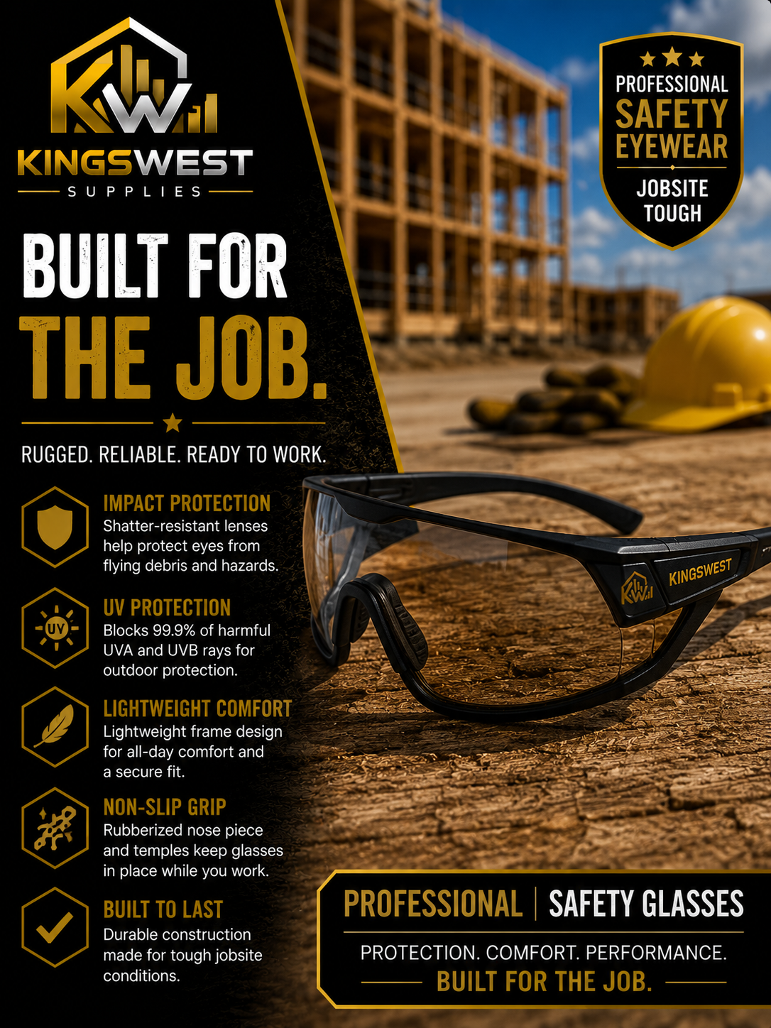 KingsWest Professional Safety Glasses