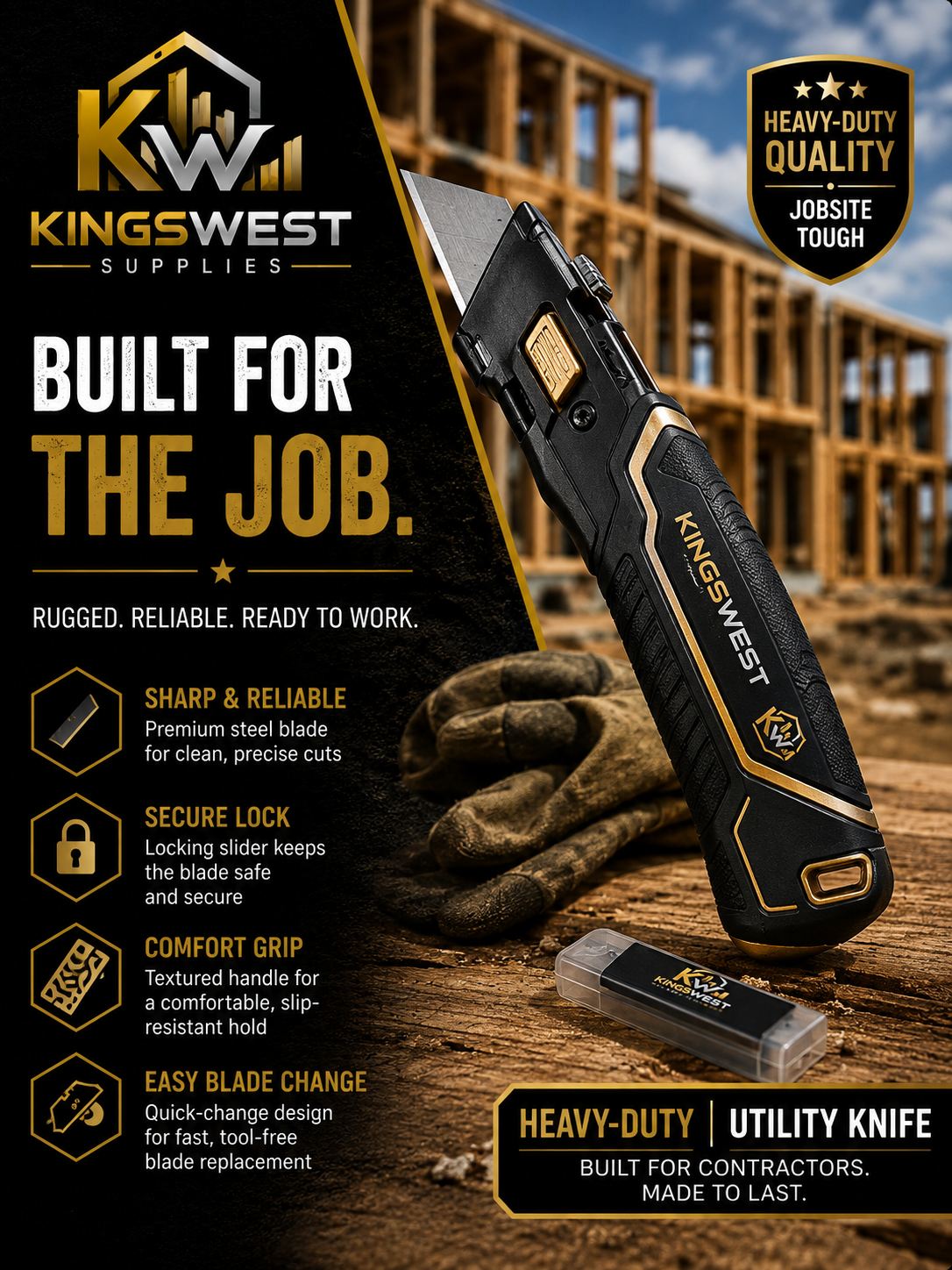 KingsWest Heavy-Duty Utility Knife