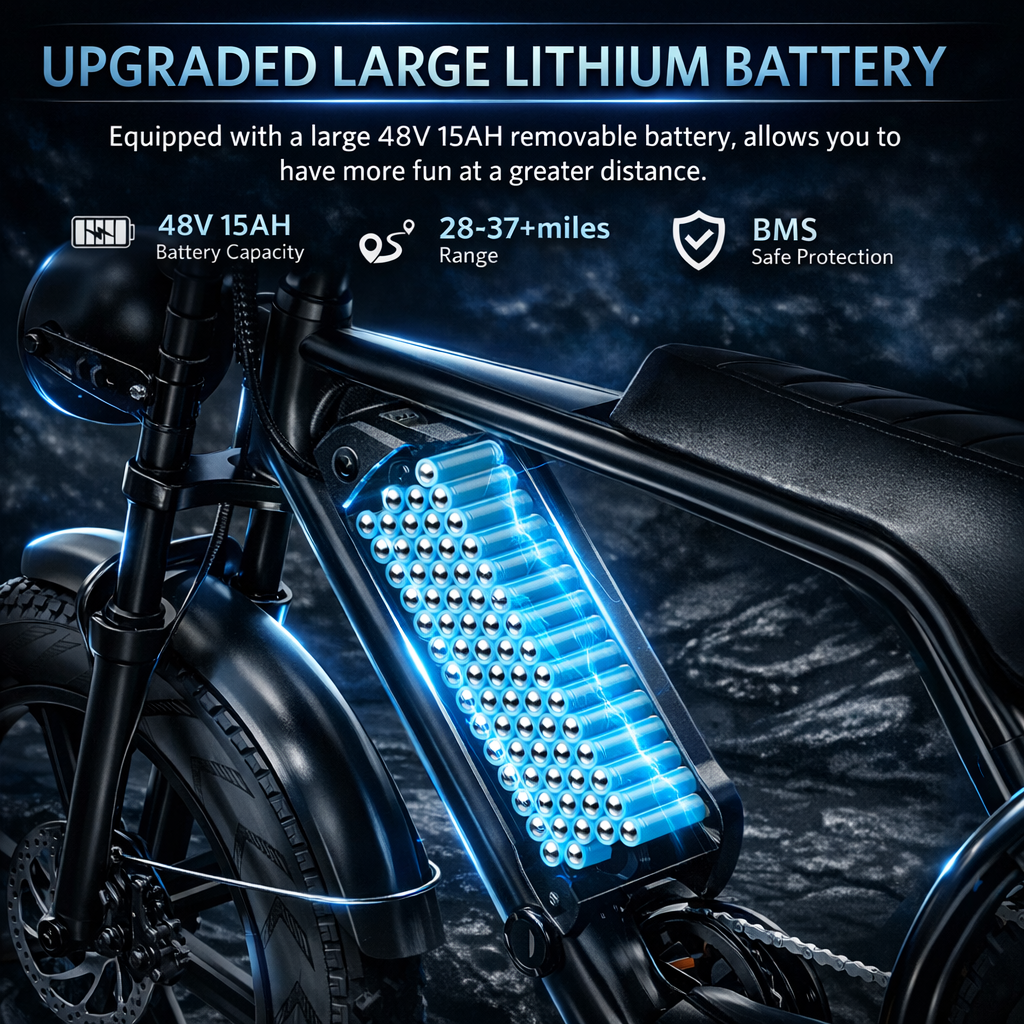 V8 Fat Tire Electric Bike (750W)