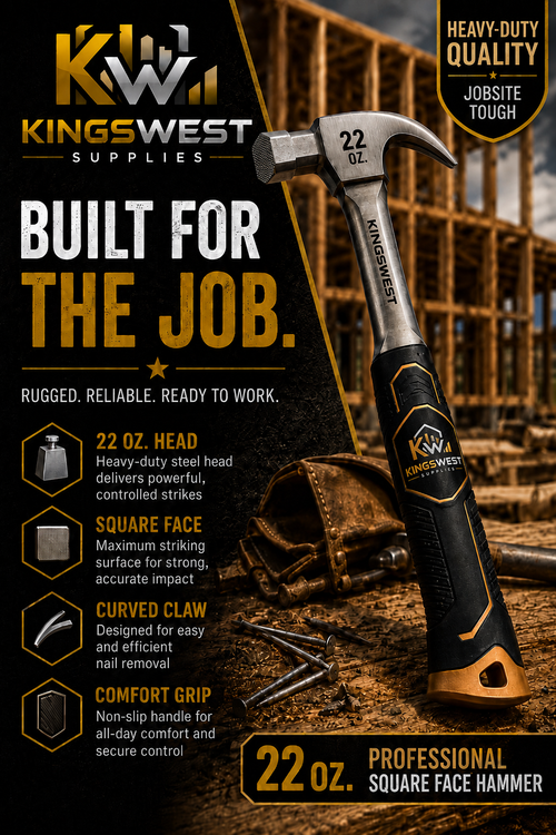 KingsWest 22 oz. Professional square face Hammer
